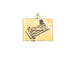 Mother on Music Bar in Frame, 14K Gold Charm
