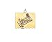 Mother on Music Bar in Frame, 14K Gold Charm