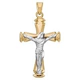Crucifix Charm in Two Tone 14kt. Gold
