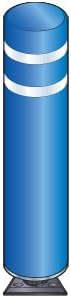 48 in. Blue Gorilla Post Fixed Bollard with 2 White Reflective Stripes