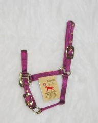 Hamilton Deluxe 3/4" Nylon Horse Halter with Adjustable Chin, Wine, Foal/Average Mini Donkey (100-200 lbs)