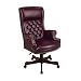 OSP Jamestown Oxblood Vinyl Judge's High Wing Back Executive Desk Chairs / Work Smart TEX228JT4