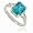 AQUAMARINE BLUE Trillion Cut Simulated Diamond Ring S7