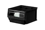 Giant Stackable Storage Bin 12-3/8x19-3/4x11-7/8 Black. Package of 3