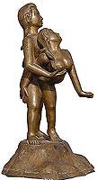 Bronze Sculpture Human Figurine 8 x 5.5 x 10 inches