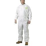 Coveralls, Kleenguard Extra, White, Zipfront w/Flap, Elastic Back,Wrists/Ankles Hood, XXXXL. 21/cs