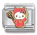 Clearly Charming Hello Kitty Glitter Devil Cat Animal Theme Licensed Charm Bracelet