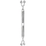 Indusco 93900296 Hot Dipped Drop Forged Galvanized Steel Jaw and Jaw Turnbuckle, 3500 lbs Working Load Limit, 5/8" Threaded Diameter x 12" Take Up, 21-1/2" Length
