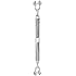 Indusco 93900296 Hot Dipped Drop Forged Galvanized Steel Jaw and Jaw Turnbuckle, 3500 lbs Working Load Limit, 5/8" Threaded Diameter x 12" Take Up, 21-1/2" Length