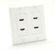 HDMI Wall Plate - 4 Port - White
