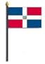 Dominican Republic Flag Rayon On Staff 4 in. x 6 in.
