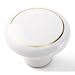 1-1/2" Dia White with Ring Ceramic Knob