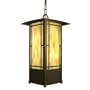 American Fluorescent EUWP126MBSCT Eureka Outdoor Pendant, Transitional Mission Style with Tinted Glass Diffusers, 6-Foot Adjustable Chain 26W
