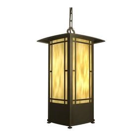 American Fluorescent EUWP126MBSCT Eureka Outdoor Pendant, Transitional Mission Style with Tinted Glass Diffusers, 6-Foot Adjustable Chain 26W