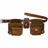 12 Pocket Oil-Tanned Leather Tool Pouches