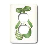 TNMGraphics Christmas - Round Green Ornaments - Light Switch Covers - 2 plug outlet cover