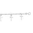 7" Figaro Chain with Small Cross Charms Bracelet