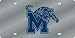 Memphis Tigers Silver Laser Cut License Plate - SET OF 6 - Sports Merchandise