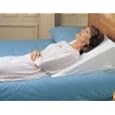 Bed Wedge - Foam Wedge Bed Pillow 12" x 24" 'x 24" w/ white pillow cover by Duro-Med