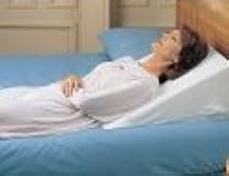 Bed Wedge - Foam Wedge Bed Pillow 12" x 24" 'x 24" Good for Acid Reflux, Snoring. Comes w/ white Pillow Cover by Duro-Med