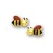 14k Yellow Bee Childrens Stud Enamel Earrings