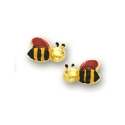 Childrens Toyshop  Jewelry : 14k Yellow Bee Childrens Stud Enamel Earrings
