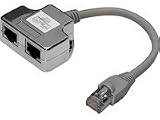 DIGITUS T-Adapter RJ45 CAT5e 19cm 1xRJ45 Stecker auf 2xRJ45 Buchse geschirmt