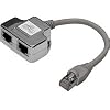 DIGITUS T-Adapter RJ45 CAT5e 19cm 1xRJ45 Stecker auf 2xRJ45 Buchse geschirmt