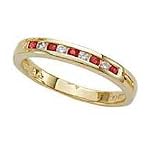 14K Ruby & Diamond Anniversary Band