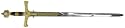 King Solomons Sword Medieval with Blue Handle Grip and Plaque