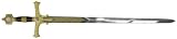 King Solomons Sword Medieval with Blue Handle Grip and Plaque