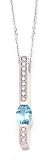 14kt Solid White Gold Necklace with 1 Blue Topaz Stone - DS1192 ...