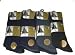 12 Pairs Mens 100% Cotton Dark Assorted Non Elastic socks / Size 6 -11