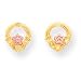 14k Two-Tone D-Cut Satin Claddagh Post Childrens Earrings