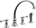 Kohler Double Handle Kitchen Faucet with Metal Traditional Lever Handles and Sidespray from the Revival Series Polished Chrome - K-16109-4A-CP