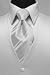 White Satin Tuxedo Vest with Coordinating White Stripe Windsor Band Tie