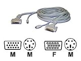 HP - Keyboard / video / mouse (KVM) cable - 6 pin PS/2, HD-15 (M) - 6 pin PS/2, HD-15 (F) - 2.1 m