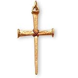 24K Gold over Sterling Silver Nail Cross and 24-inch Chain