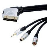 HQ PC Anschlu&szlig;kabel (Scart auf S-VHS-/Cinch-/Klinke-Stecker) 1,5 m Preisvergleich