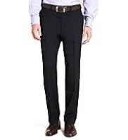 Active Waistband Washable Wool Blend Flat Front Trousers