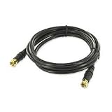 Rg6 Coaxial Cable With Gold F Connector, 3 FT, Black