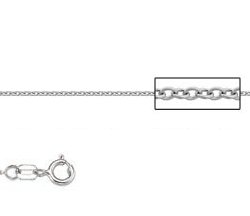 Platinum 18 Inch X .8 mm Cable Chain Necklace - O Ring Clasp