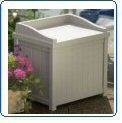Outdoor storage seat, taupe, 22w x 17-1/2d x 24h - Same Day Shipping (orders by 3 pm), Next Day Delivery (in most cases)