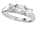Platinum 3/4 ctw. Round Cut Three-Stone Diamond Ring