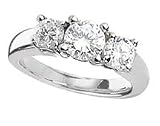 Platinum 3/4 ctw. Round Cut Three-Stone Diamond Ring