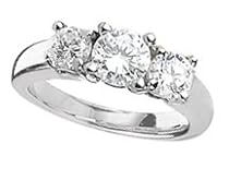 Platinum 3/4 ctw. Round Cut Three-Stone Diamond Ring
