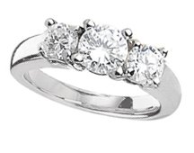 Platinum 3/4 ctw. Round Cut Three-Stone Diamond Ring