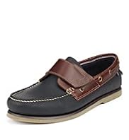 Blue Harbour Leather Riptape Deck Shoes with Freshfeet™ Silver Technology