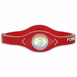 Power Balance Bracelet Wristband Red w/ White Lettering, Size MEDIUM