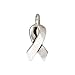 Fine Silver Plated Lead-Free Pewter Awareness Ribbon Charm 16mm (1)